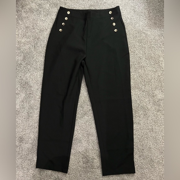 SHEIN - Black 🖤 High Waisted Pants with Buttons on Sides Size 12/XL - Picture 3 of 5